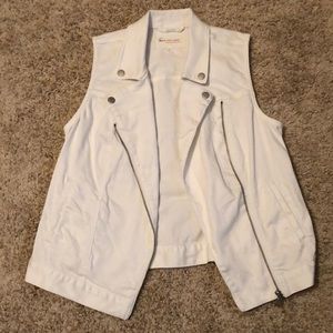 White Jean Vest